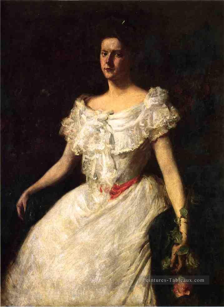 Portrait d’une dame avec une Rose William Merritt Chase Peintures à l'huile